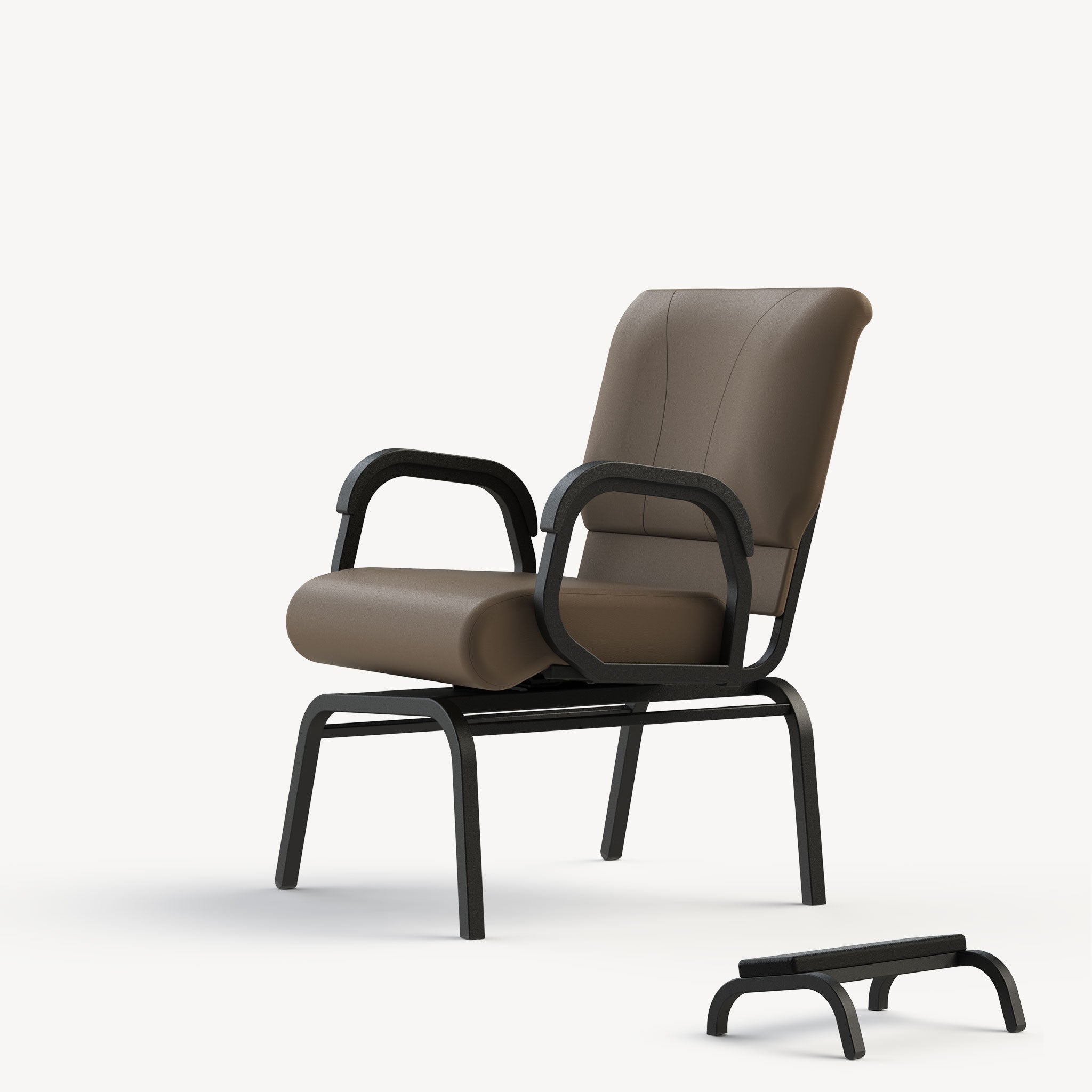 Taller swivel chair for Parkinson’s designed for easier exits and reduced strain when standing